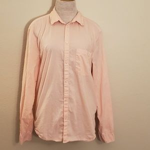 H&M pink button up shirt sz L